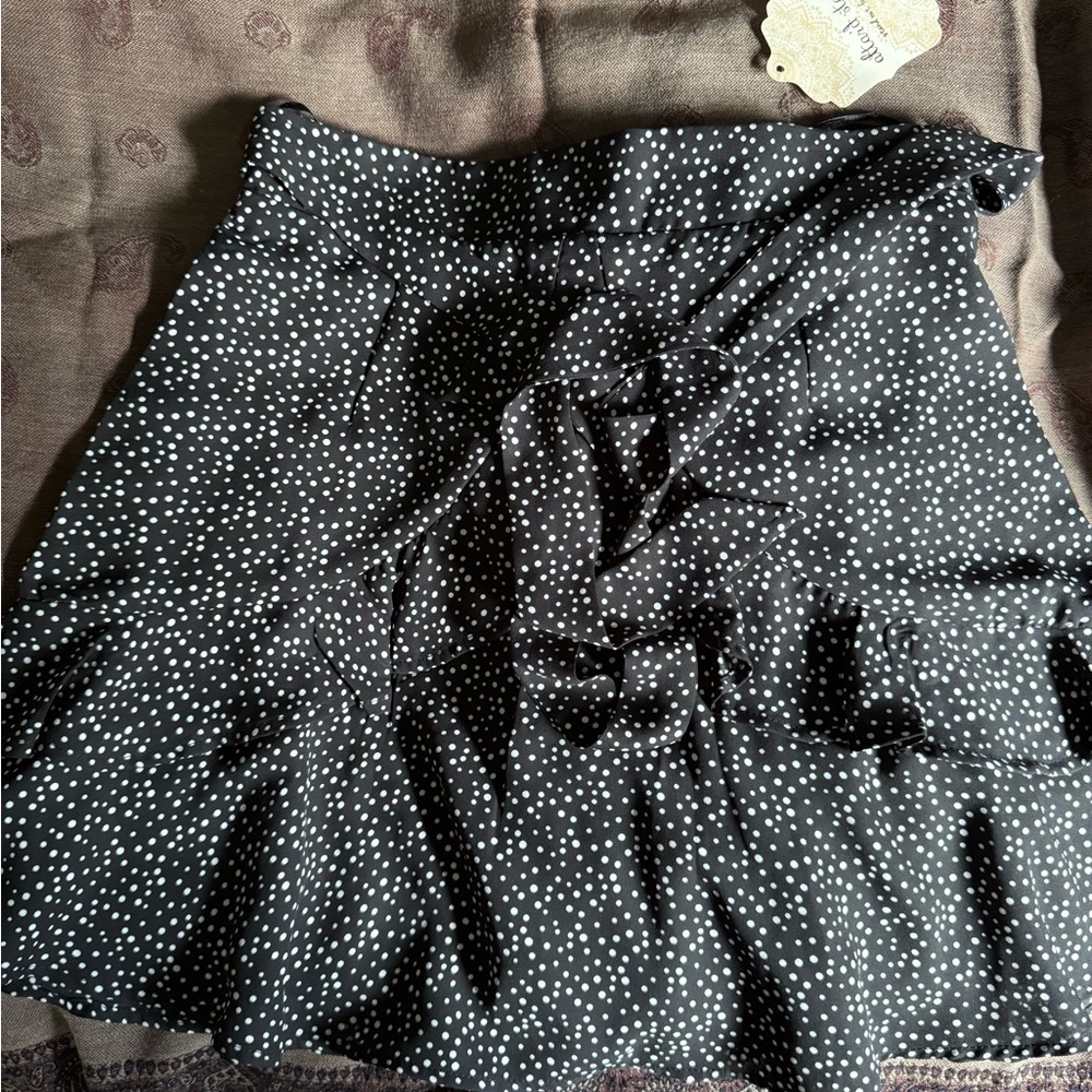 Altar'd State Black and White Polka Dot Mini Skirt
